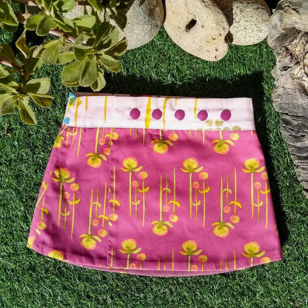 Falda ecológica reversible Flores Doradas-Florecillas