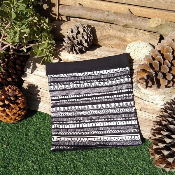 Cuello reversible de algodón orgánico Blanco y Negro
