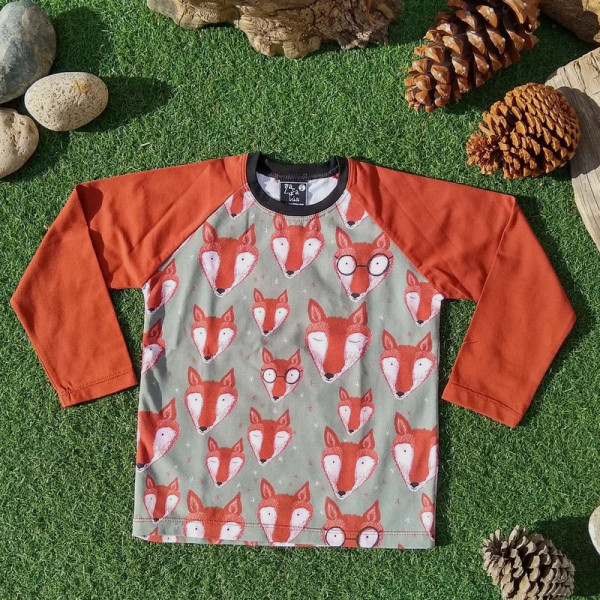 Camiseta algodón orgánico manga larga Zorros