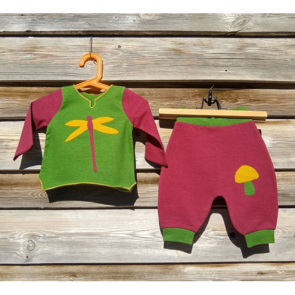 Conjunto ecológico Libélula Verde-Granate