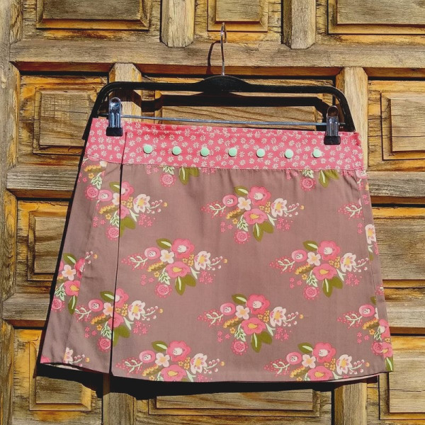 Falda ecológica reversible Flores Rosas